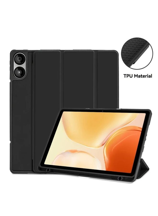 غلاف جلدي مغناطيسي أزرق داكم لجهاز شاومي باد بوكو 12.1 مع خاصية النوم والاستيقاظ التلقائي، غطاء واقي - Image 4